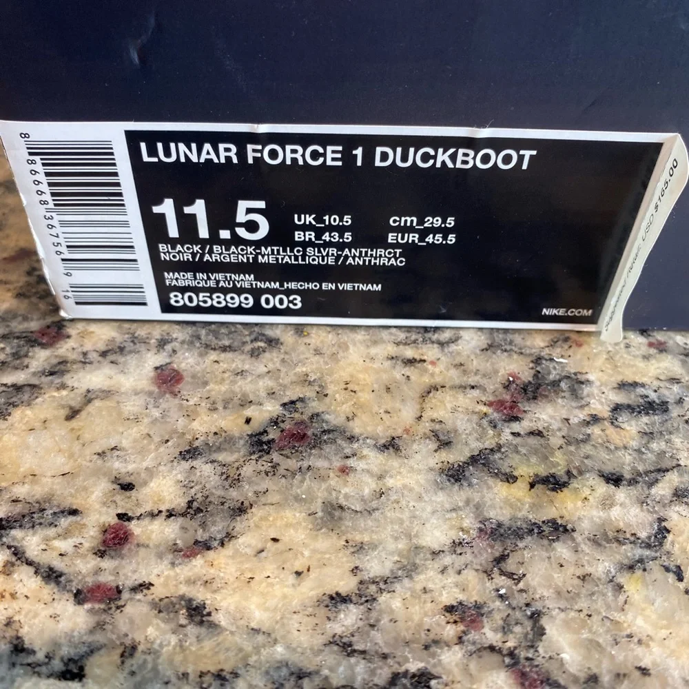 Nike Lunar Force 1 Duckboot Black Gum Size 11.5 - Picture 8 of 9